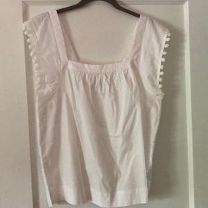 J. Crew Pom Pom Sleeveless Blouse